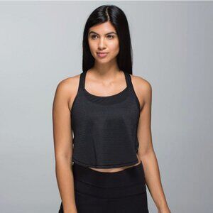 NWOT New Lululemon On the Run Singlet Black Gold Anti Stink Tank Top Sz 6 Small
